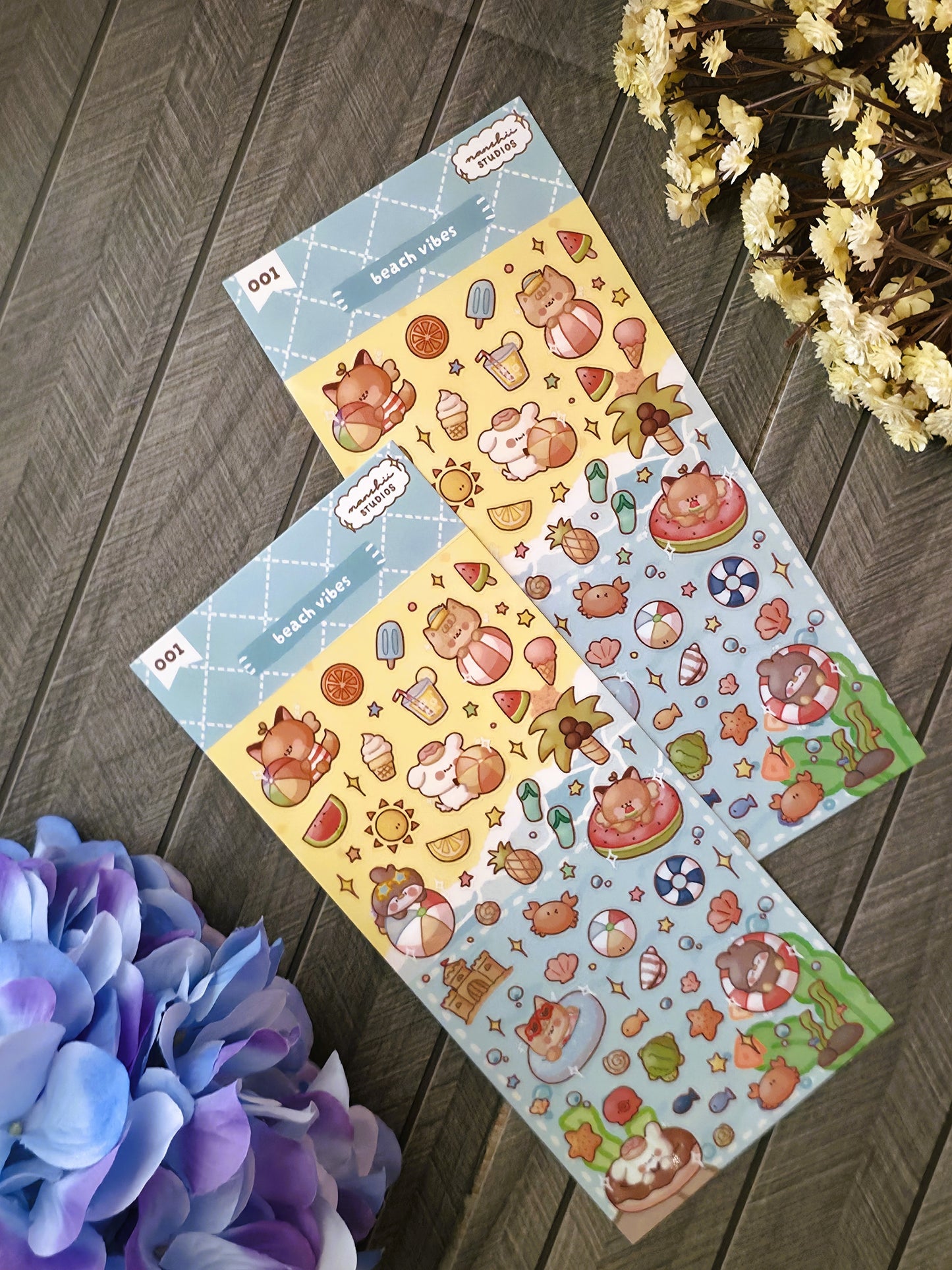 001 Beach Vibes - Sticker Sheet