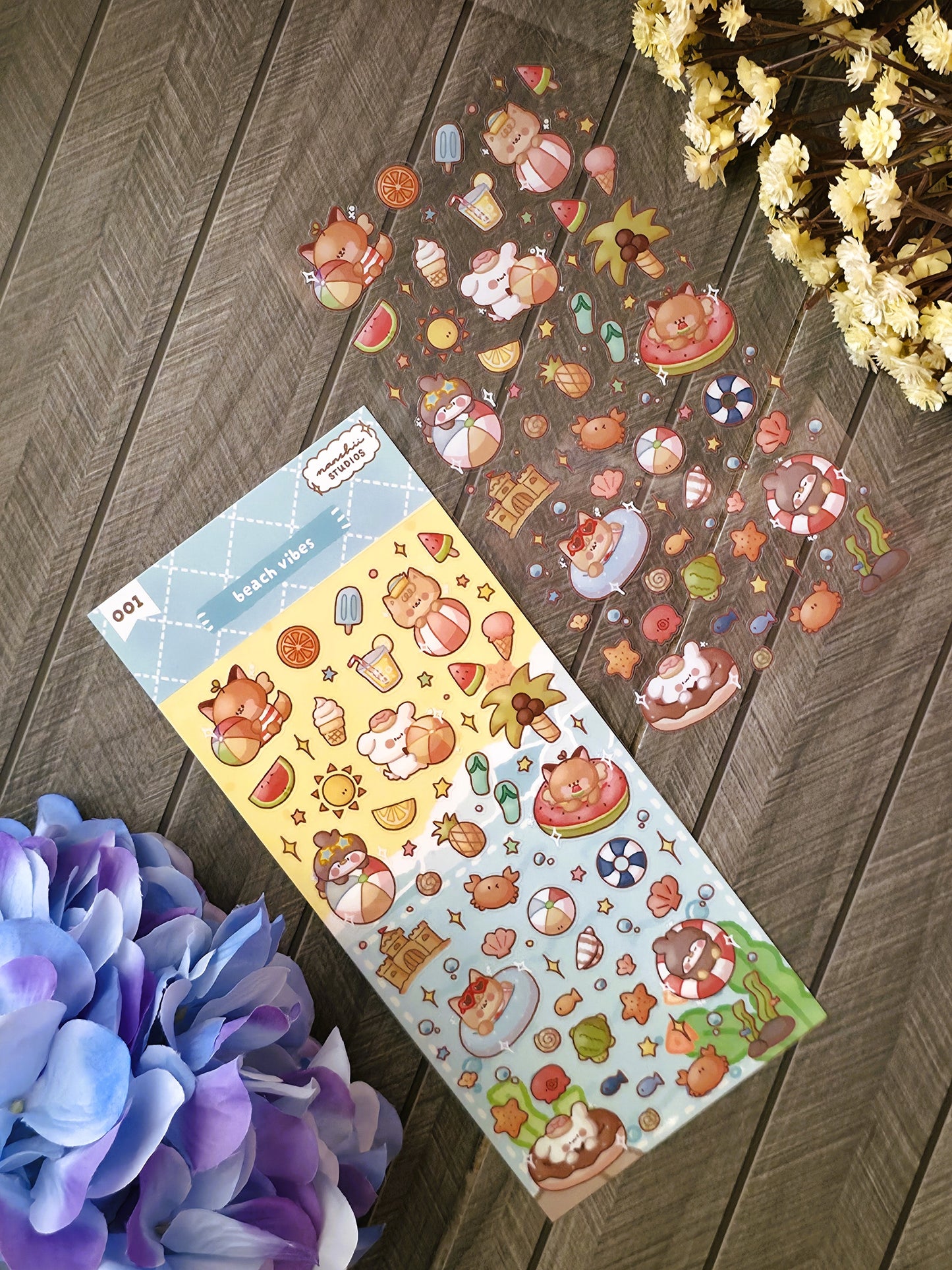 001 Beach Vibes - Sticker Sheet