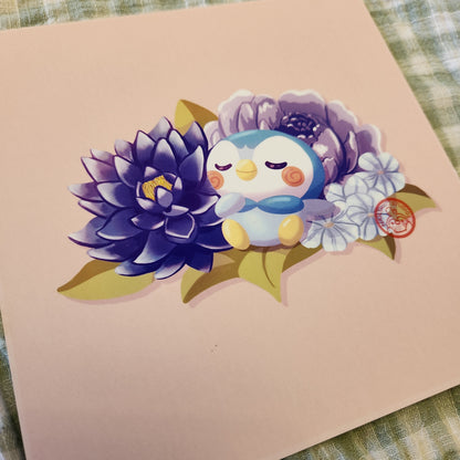 Piplup Flowers - Print